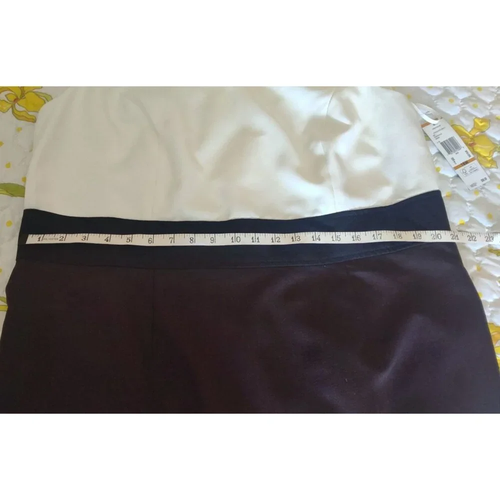 Nipon Boutique Women's 16W Colorblock Sleeveless Sheath Dress In Chocolate/White - Picture 13 of 15